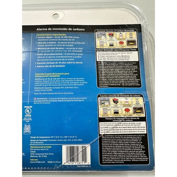 Kidde Digital Display Carbon Monoxide Alarm Value Twin Pack Brand New Sealed - Picture 5 of 5